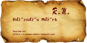 Rózsás Márk névjegykártya