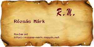 Rózsás Márk névjegykártya