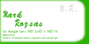 mark rozsas business card